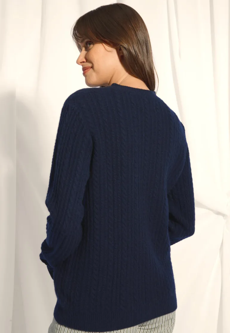 SARAH pull col rond navy
