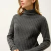 SUNNEVA pull col montant anthracite chiné