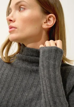 SUNNEVA pull col montant anthracite chiné