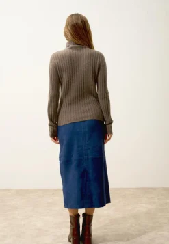 SUNNEVA pull col montant taupe chiné