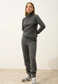 SUNNEVA pull col montant anthracite chiné