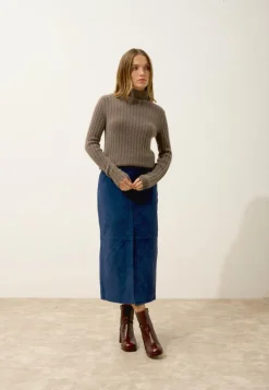 SUNNEVA pull col montant taupe chiné