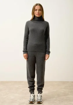SUNNEVA pull col montant anthracite chiné