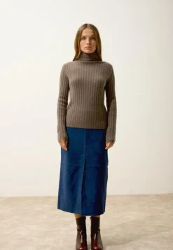 SUNNEVA pull col montant taupe chiné