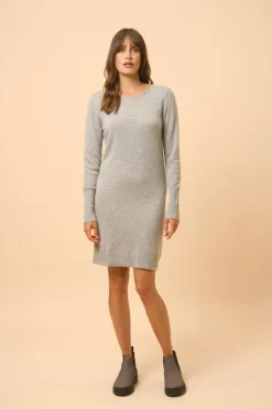SUSAN robe col rond nuage chiné