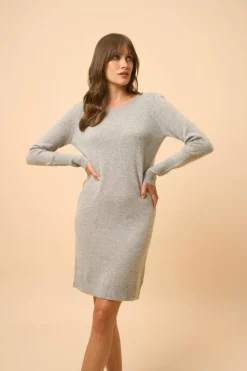 SUSAN robe col rond nuage chiné