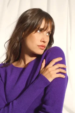 SUSAN robe col rond violette