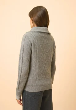 TALARA gilet col camionneur flanelle chiné