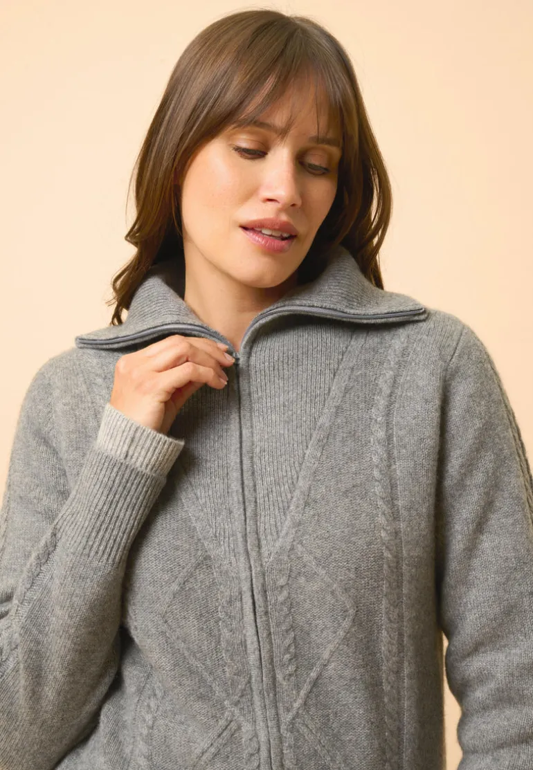 TALARA gilet col camionneur flanelle chiné
