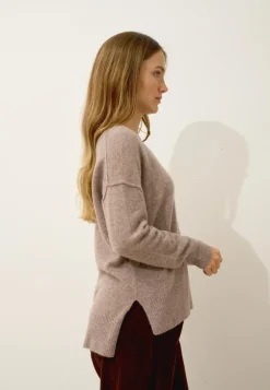 TESS pull col rond caribou chiné