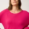 TESS pull col rond fuchsia