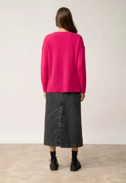TESS pull col rond fuchsia