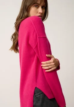 TESS pull col rond fuchsia
