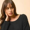 TESS pull col rond noir