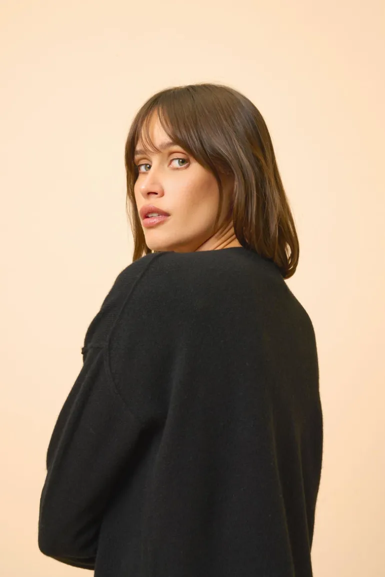 TESS pull col rond noir