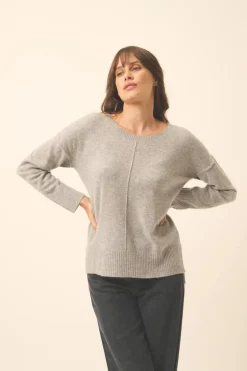 TESS pull col rond nuage chiné