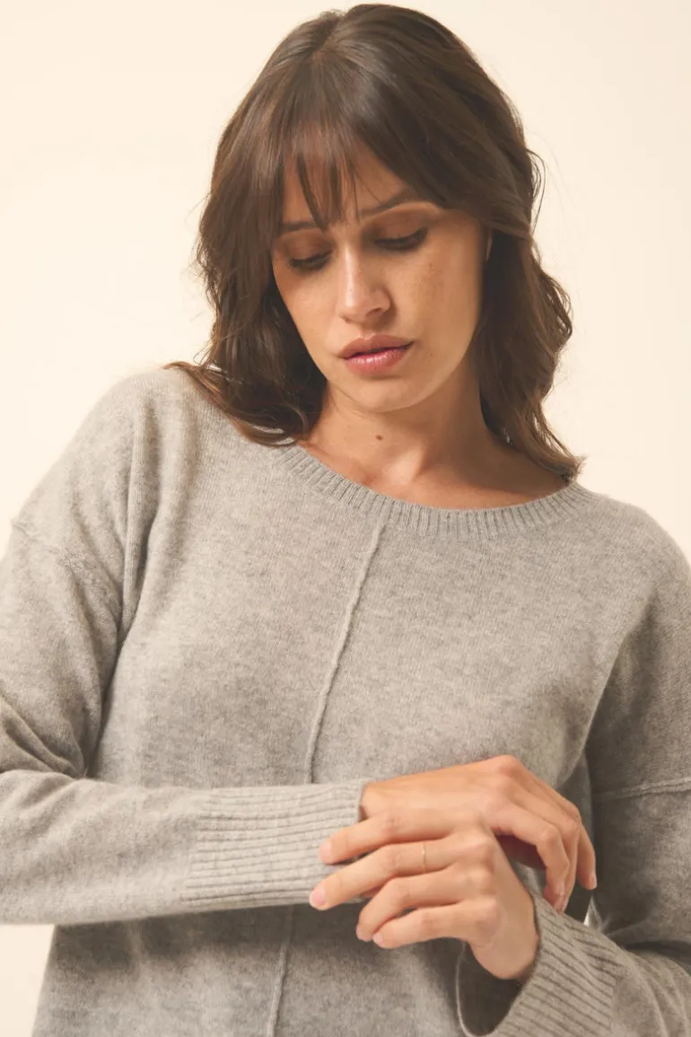 TESS pull col rond nuage chiné