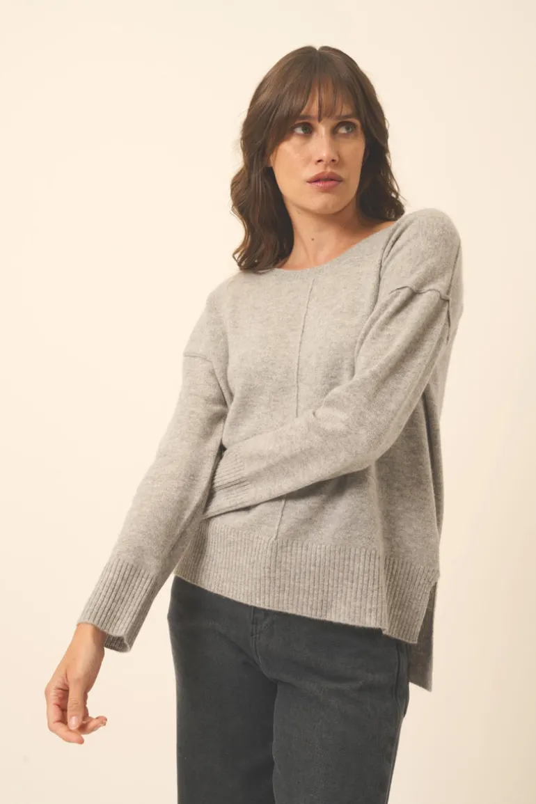 TESS pull col rond nuage chiné