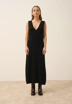 TESSA robe col v noir
