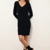 TRACY robe col v navy