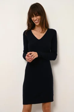 TRACY robe col v navy