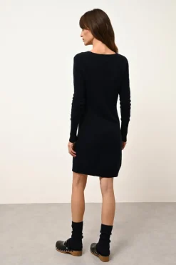 TRACY robe col v navy