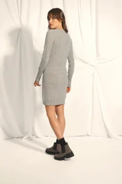TRACY robe col v nuage chiné