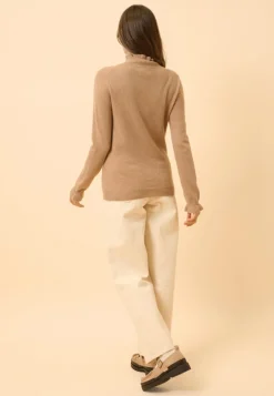 TRILA pull col montant camel chiné