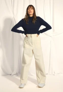 TRILA pull col montant navy