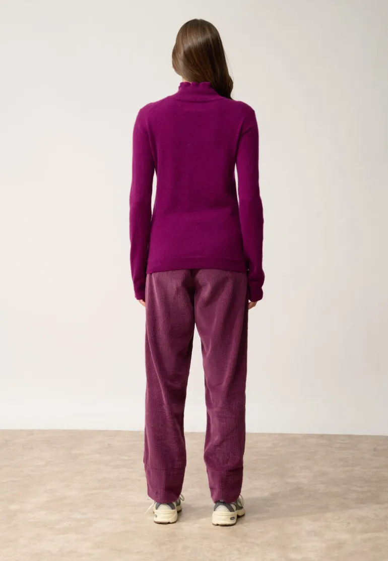 TRILA pull col montant prune