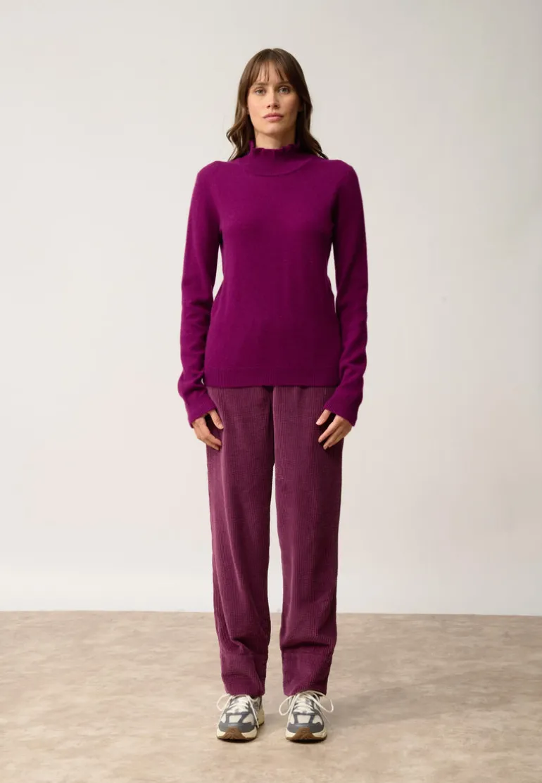 TRILA pull col montant prune