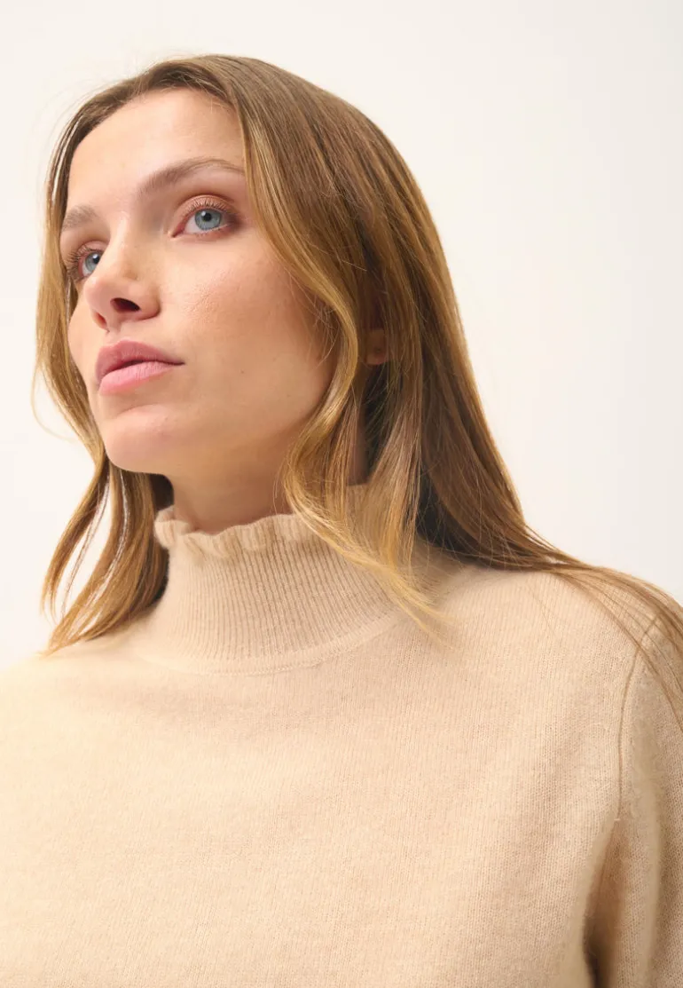 TRILA pull col montant sable