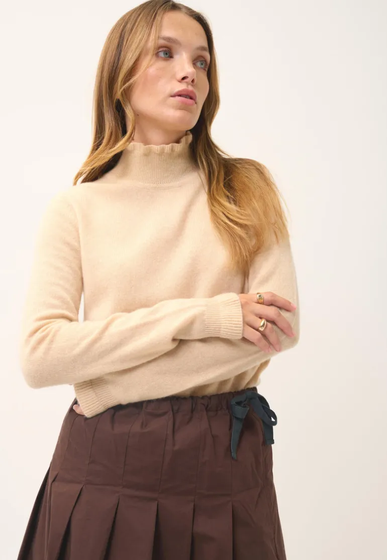 TRILA pull col montant sable