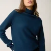 UDNY pull col roulé bleu pétrole
