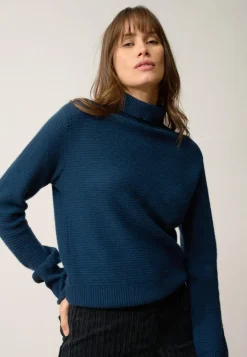 UDNY pull col roulé bleu pétrole