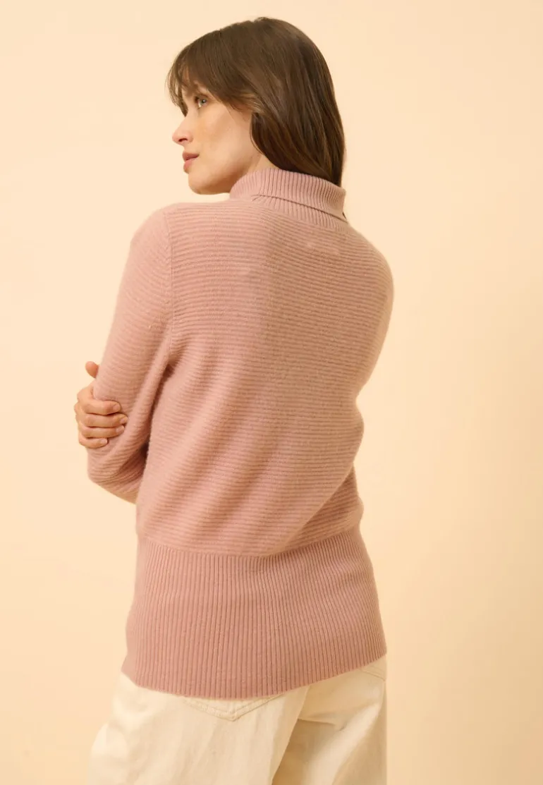 UDNY pull col roulé bois de rose