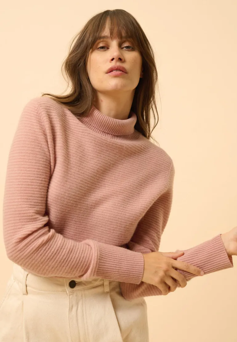 UDNY pull col roulé bois de rose