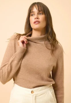 UDNY pull col roulé camel chiné