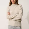 UDNY pull col roulé gris perle chiné