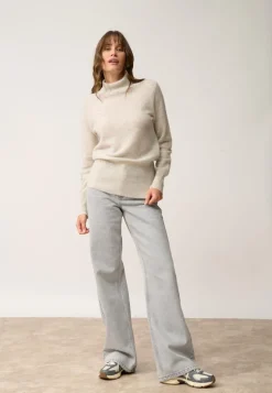 UDNY pull col roulé gris perle chiné