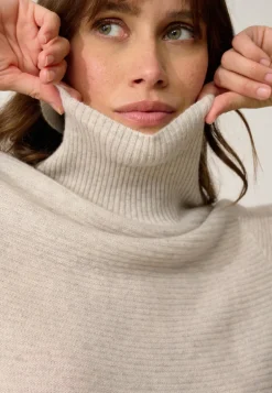 UDNY pull col roulé gris perle chiné