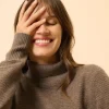 UDNY pull col roulé taupe chiné