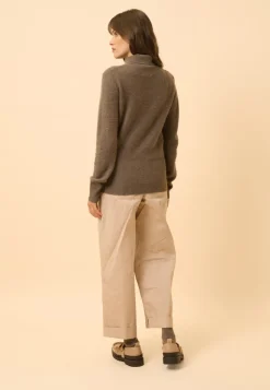 UDNY pull col roulé taupe chiné