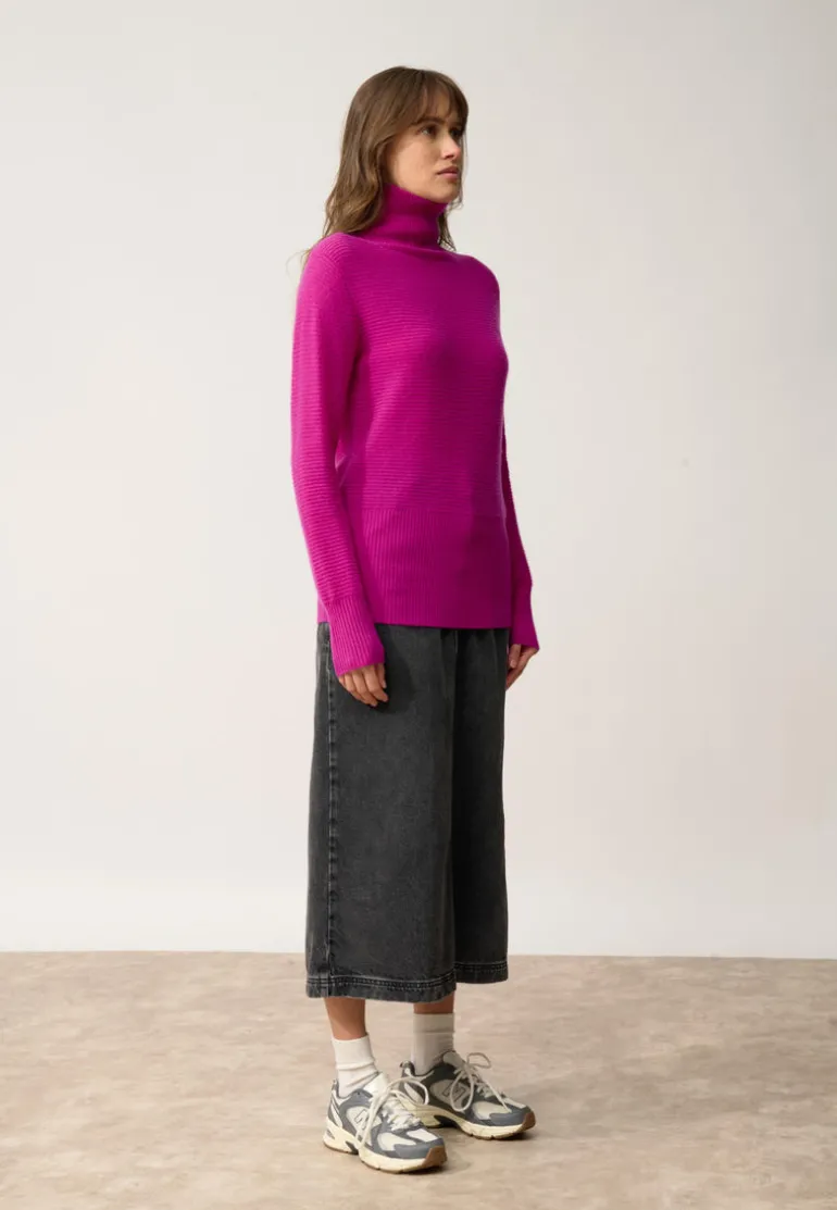 UDNY pull col roulé violine