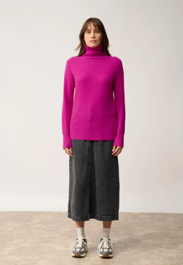 UDNY pull col roulé violine