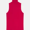 VIOLET pull col roulé fuchsia