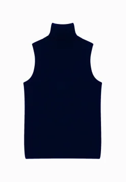 VIOLET pull col roulé navy
