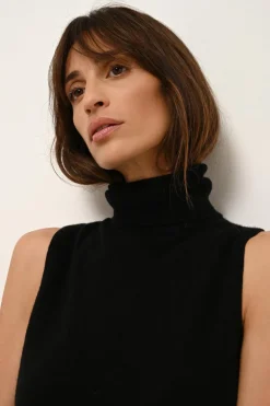 VIOLET pull col roulé noir