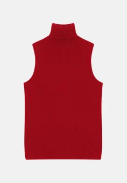 VIOLET pull col roulé rouge
