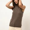 VIOLET pull col roulé taupe chiné